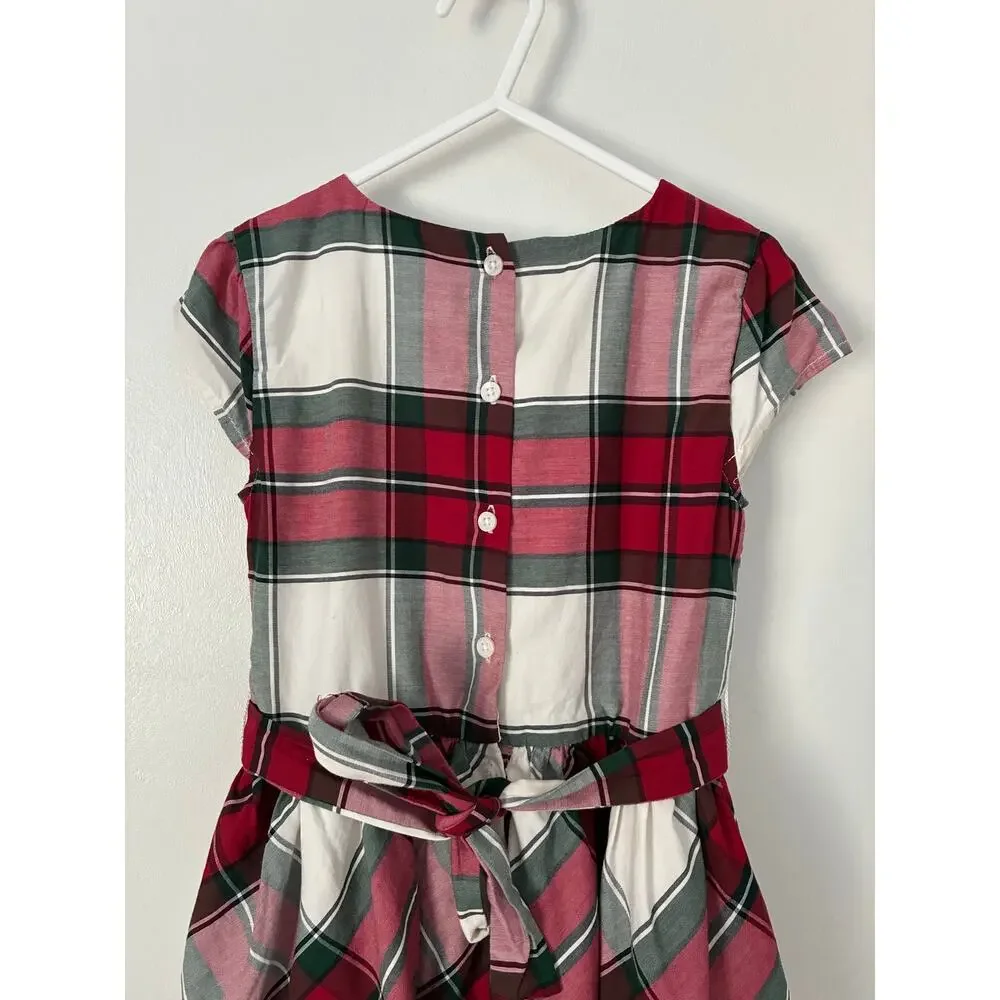 Carter's Red Plaid Christmas Holiday Special Occasion Dress Size 6X